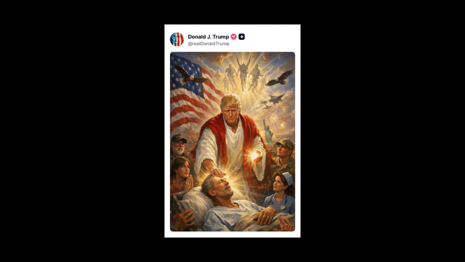 Trump post depicting himself as Jesus removed from social media