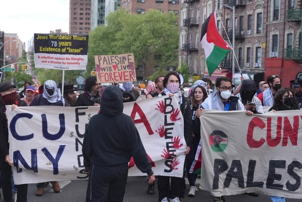 Pro-Palestinian demonstrators rally at Columbia University on anniversary of Hind’s Hall