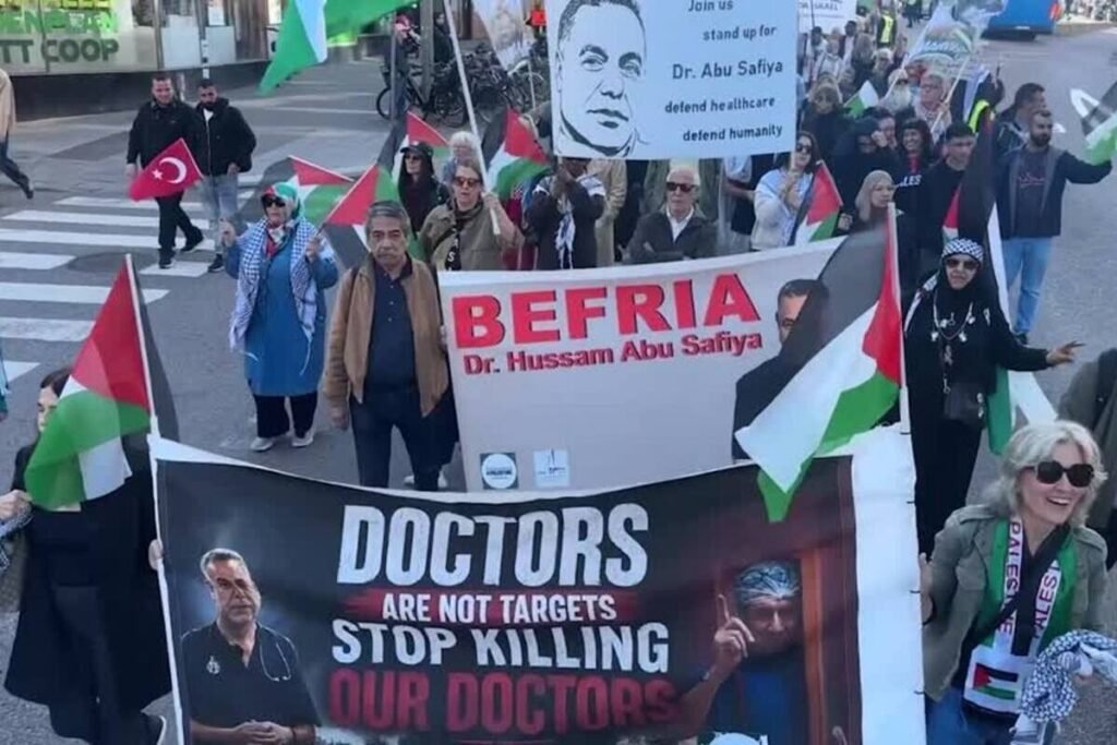 Hundreds protest Israeli attacks on Palestine, Lebanon in Stockholm